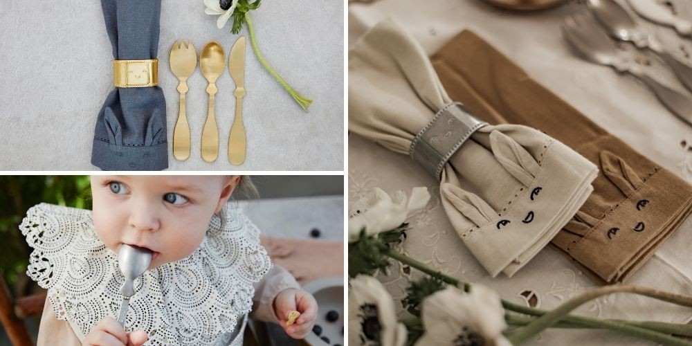 cutlery set napkin ring elegant stylish dining child baby