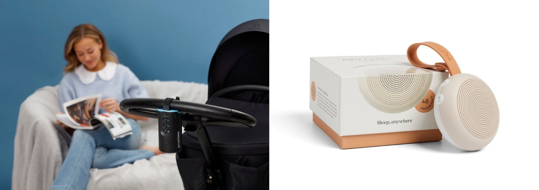 Sleepytroll Baby Rocker (links) - White Noise (rechts)